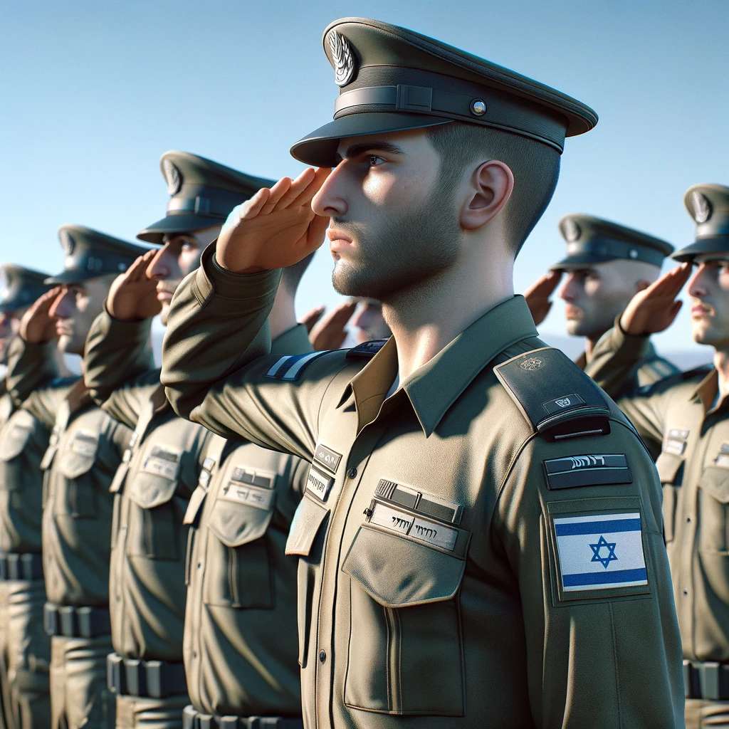 חיילים ישראלים מצדיעים בשורה