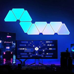 מנורת קיר חכמה בצורת משולש עם RGB לחדר וחיבור WIFI / Bluetooth
